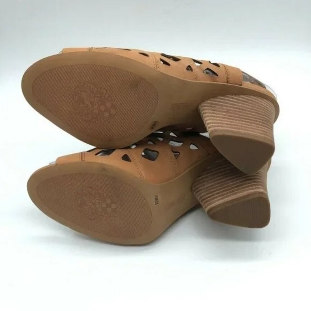Vince Camuto Deverly Beige Cut Out Nubuck Leather Sandals - Picture 5 of 6